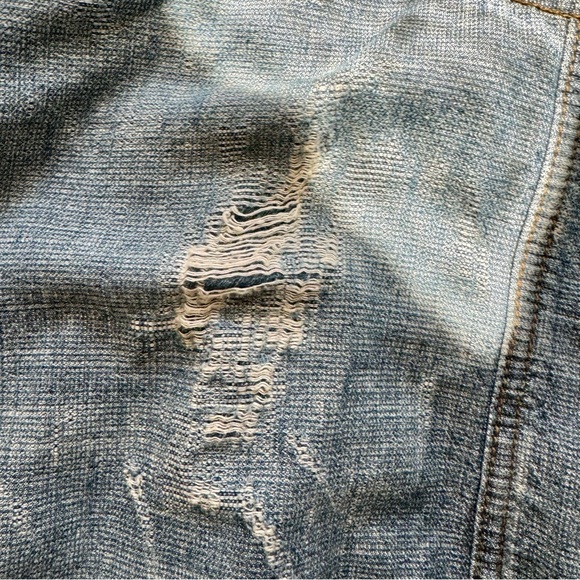 Free People Tattered Distressed Jean Jacket - Size S - Picture 10 of 11